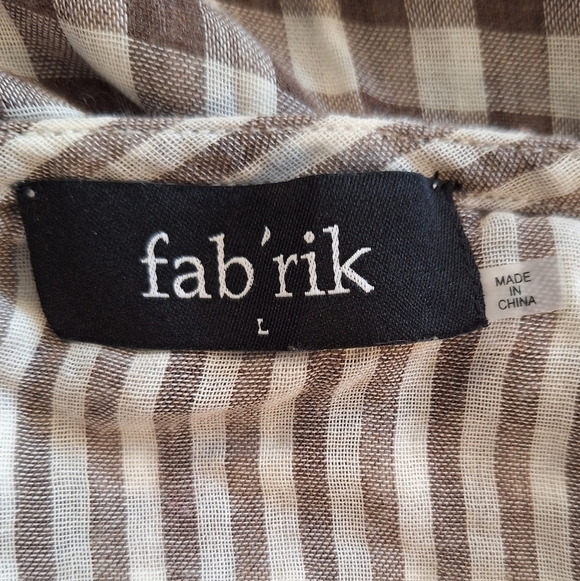 Fab'rik Gingham Babydoll Oversized Top LG *F - Picture 2 of 6